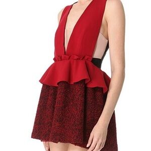 Three Floor Sexy Party Cocktail Dress - Red, Nude & Black - Size UK 8 / US 4